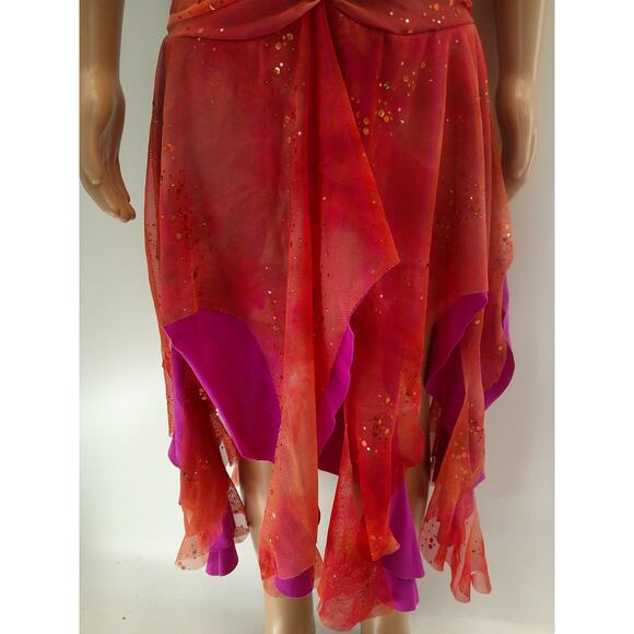 Dance Costume Medium Child Orange Weissman 4793 Jazz Lyrical Handkerchief Skirt - Picture 3 of 8